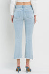 Flying Monkey High Rise Slant Raw Hem Crop Flare Jeans