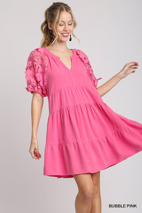 Umgee Linen Tiered A-line Dress - 2 Colors