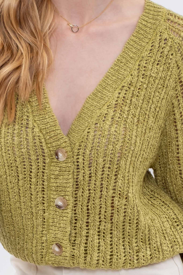 Relaxed Cable Knit Cardigan - 2 Colors