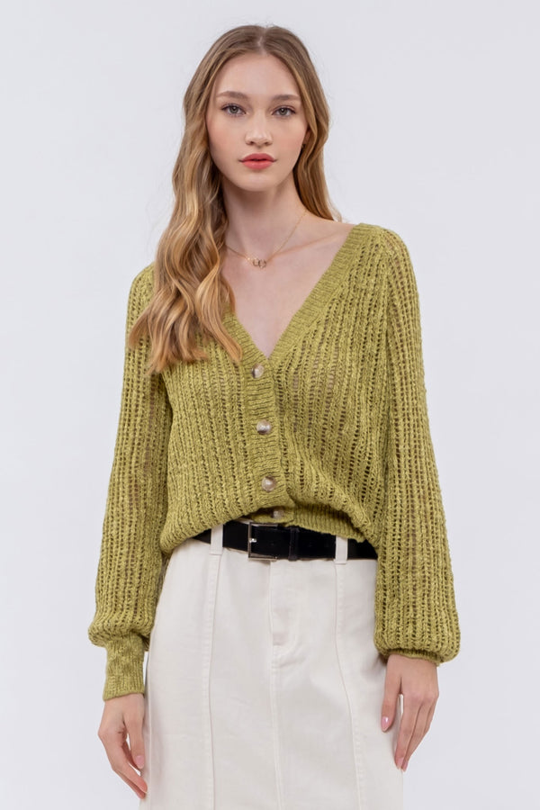 Relaxed Cable Knit Cardigan - 2 Colors