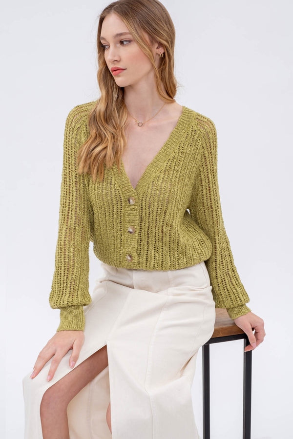 Relaxed Cable Knit Cardigan - 2 Colors