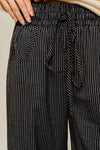 Drawstring Waist Stripe Barrel Pants