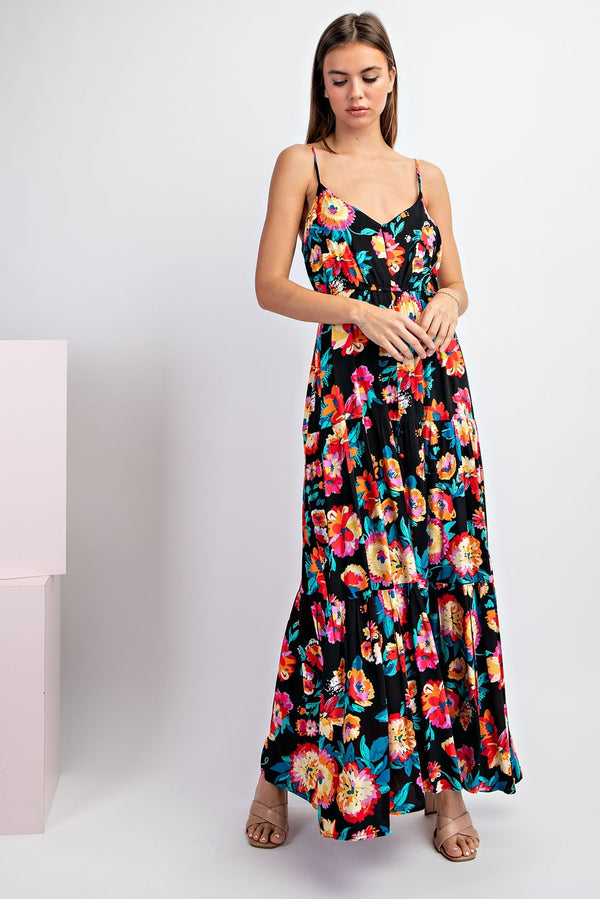 Floral Print Sleeveless maxi Dress