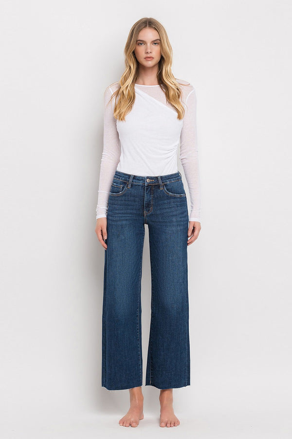 Lovervet Tummy Control Mid Rise Dark Wash Wide Leg Jeans