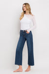 Lovervet Tummy Control Mid Rise Dark Wash Wide Leg Jeans