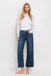 Lovervet Tummy Control Mid Rise Dark Wash Wide Leg Jeans