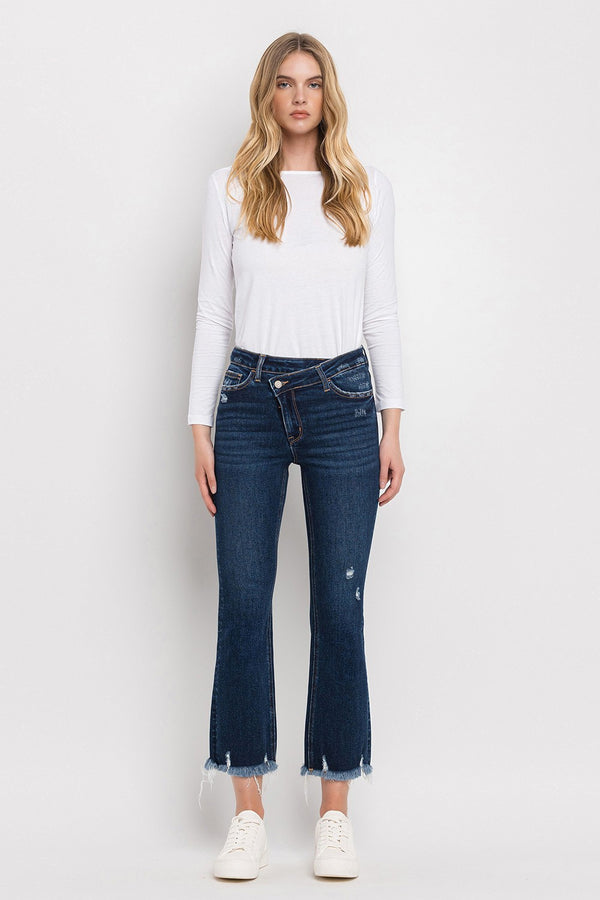 SALE Vervet High Rise Criss Cross Kick Flare Jeans