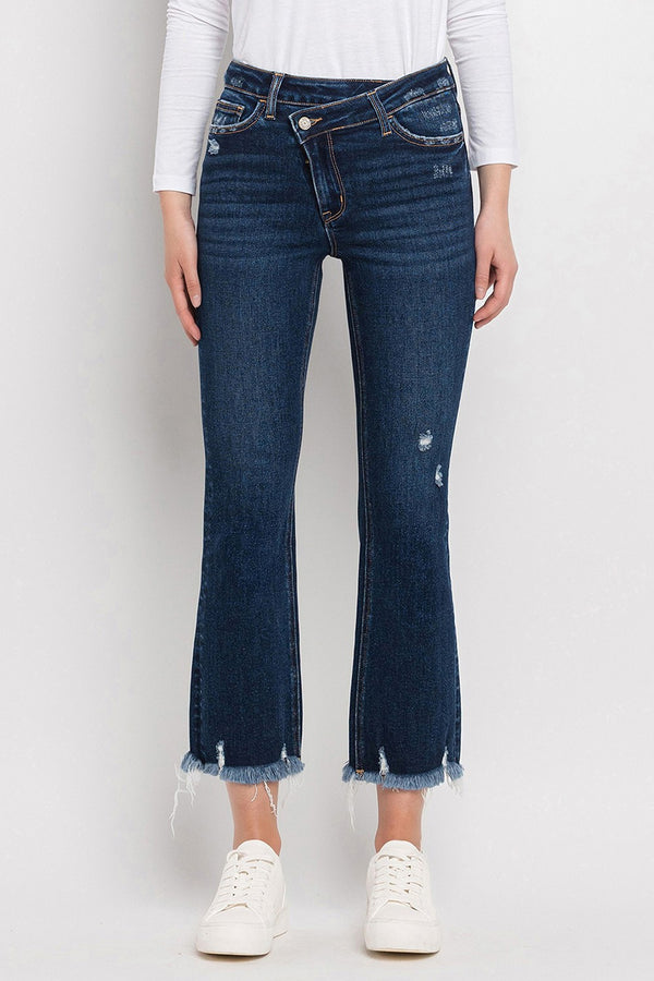 SALE Vervet High Rise Criss Cross Kick Flare Jeans