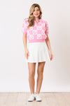 Pink Tee Time Sweater - Blush & Cactus