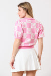 Pink Tee Time Sweater - Blush & Cactus