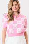 Pink Tee Time Sweater - Blush & Cactus