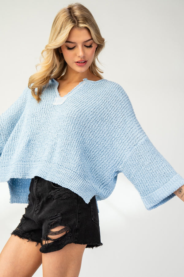 eesome Textured v-neck Long Sleeve Sweater
