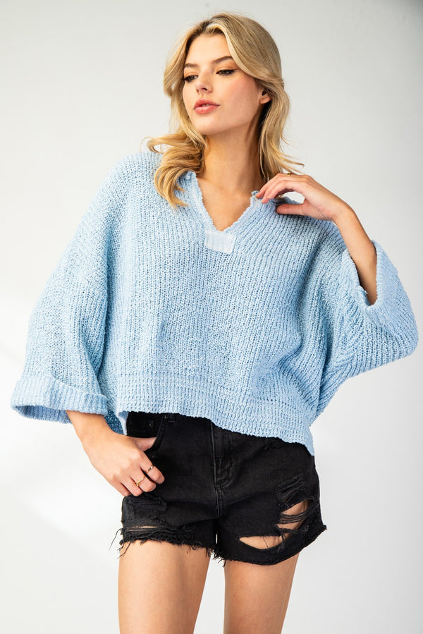 eesome Textured v-neck Long Sleeve Sweater