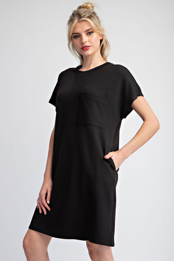 SALE eesome Textured Mini Dress with Pockets