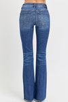 Risen Mid Rise Flare Small Distressed Long Jeans - Blush & Cactus