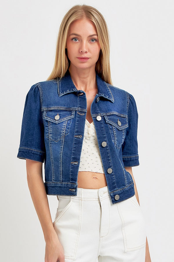 Risen Puffed Shorts Sleeve Crop Jackets
