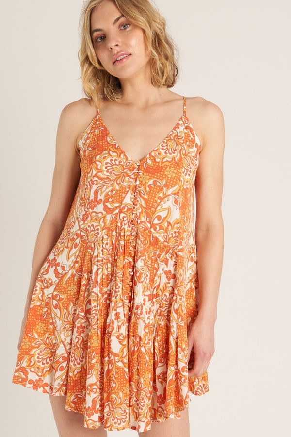 SALE En Creme Printed Halter Neck Mini Dress