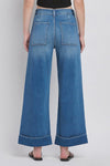 Vervet High Rise Double Cuffed Baggy Wide Jeans - Blush & Cactus