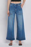 Vervet High Rise Double Cuffed Baggy Wide Jeans - Blush & Cactus