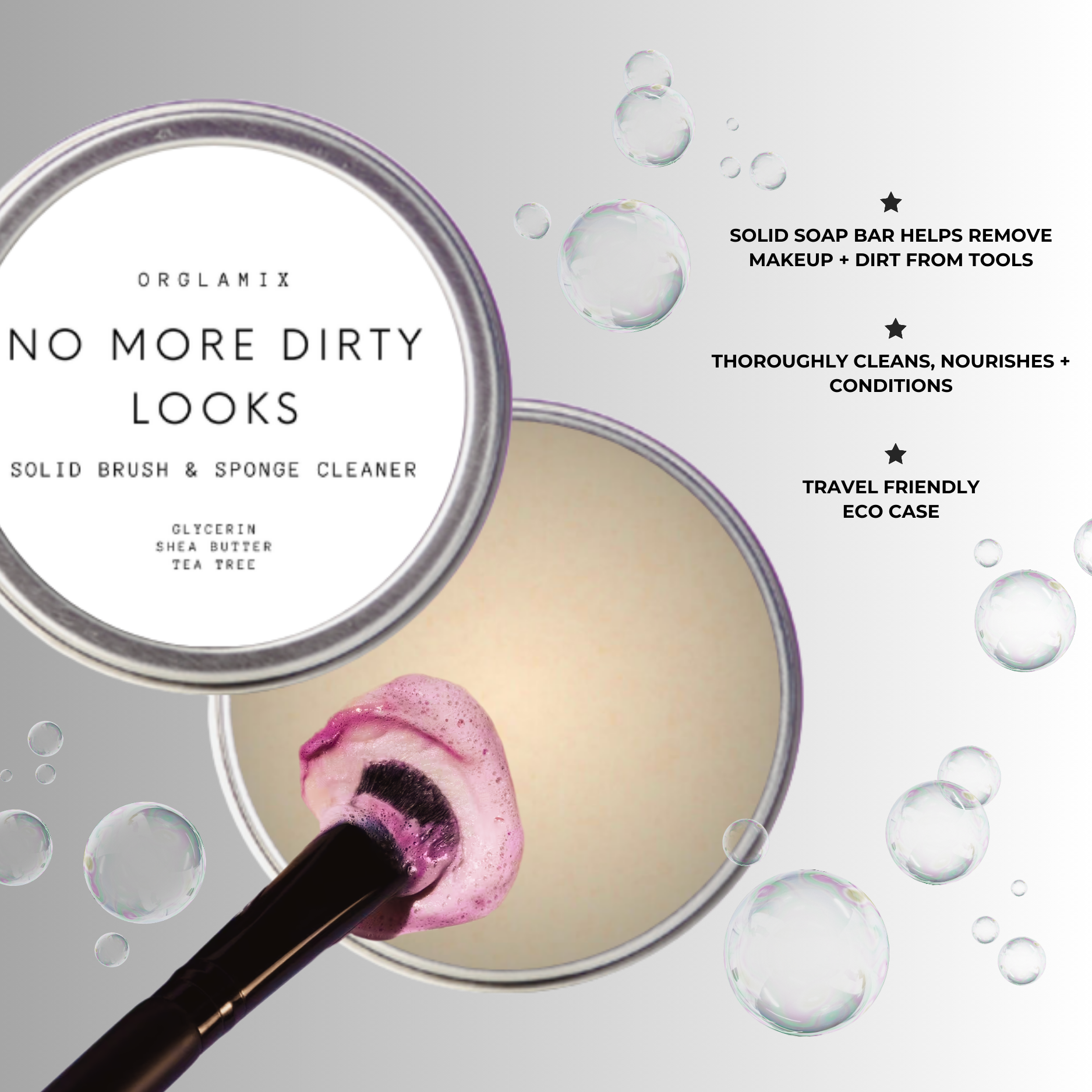 No More Dirty Looks Solid Brush + Sponge Cleaner