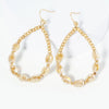 Ab Coated Faceted Glass Beaded Wire Teardrop Dangle Earrings - Blush & Cactus