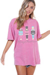 Zutter Nutcracker Merry Christmas Graphic Tee - Curvy Size - Blush & Cactus