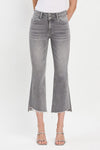 Vervet High Rise Raw Slant Hem Mini Bootcut Jeans - Blush & Cactus