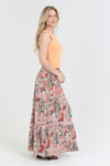 Angie Western Print High Slit Maxi Skirt