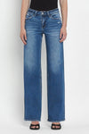 Vervet Mid Rise Full Length Wide Leg Jeans - Blush & Cactus