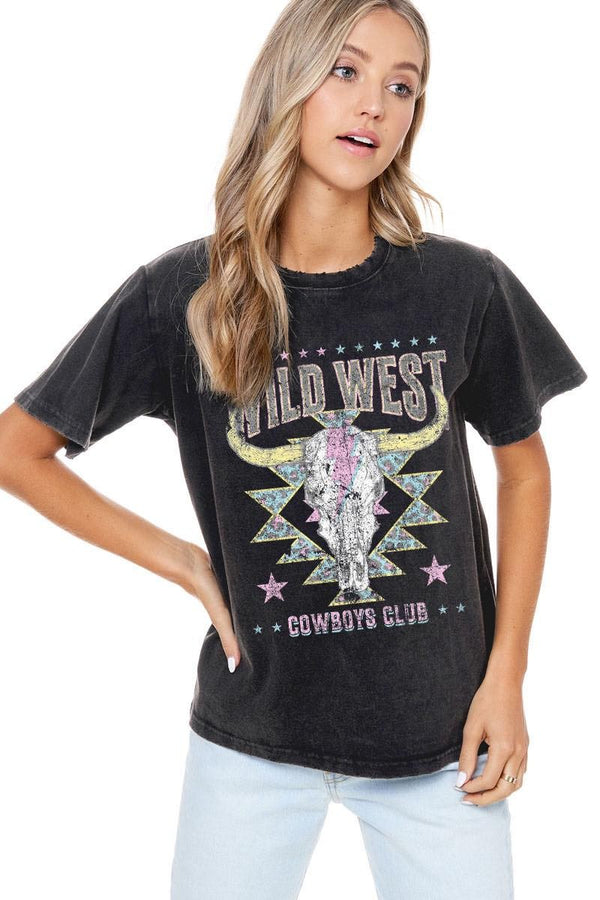 SALE Zutter Wild West Aztec Longhorn Vintage Graphic Tee