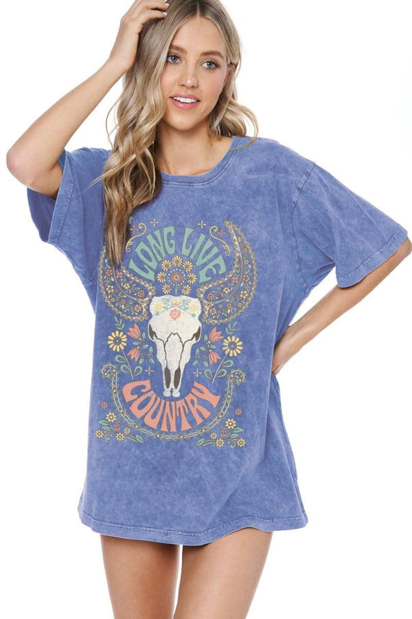 Zutter Nordic Paisley Cow Skull Graphic Tee