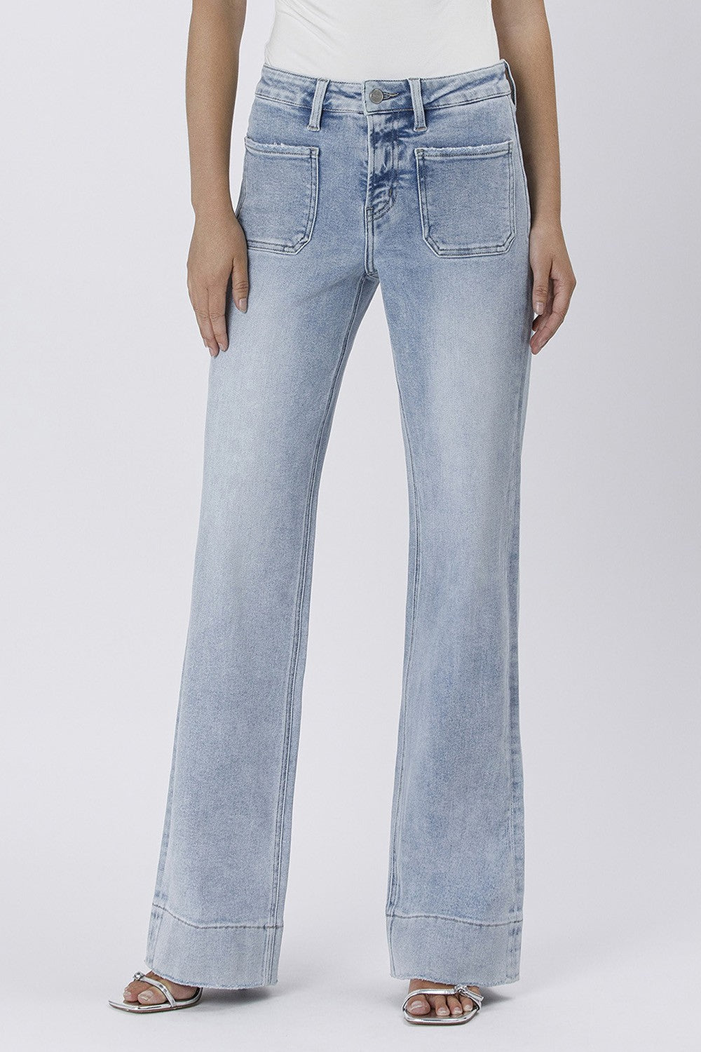 Lovervet High Rise Trouser Hem Flare Jeans