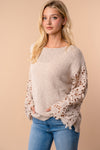 White Birch Long Sleeve Solid Knit Pullover