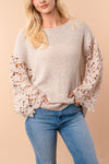 White Birch Long Sleeve Solid Knit Pullover