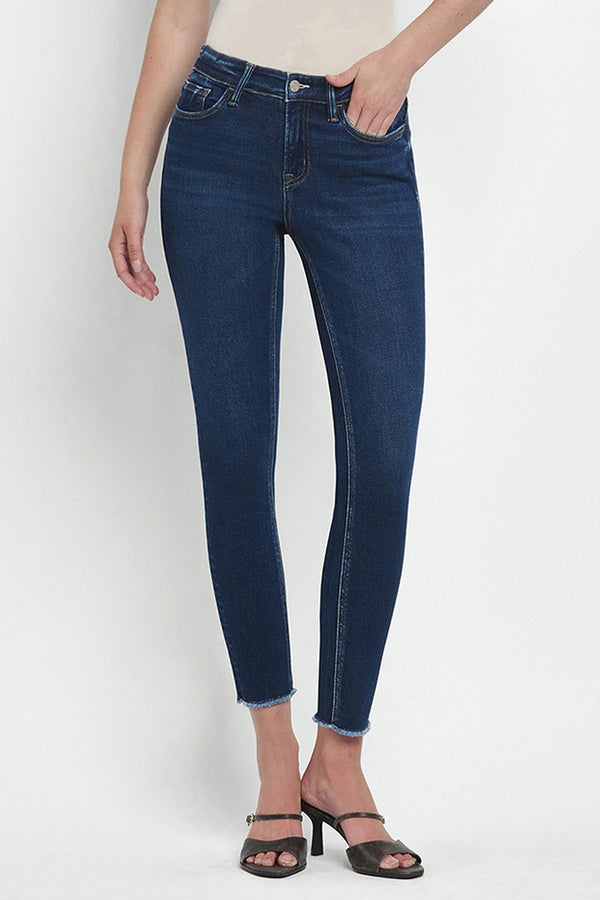 Vervet Mid Rise Raw Hem Crop Skinny Jeans