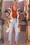 Nostalgia Aztec Fringe Hem Cardigan Sweater - Blush & Cactus