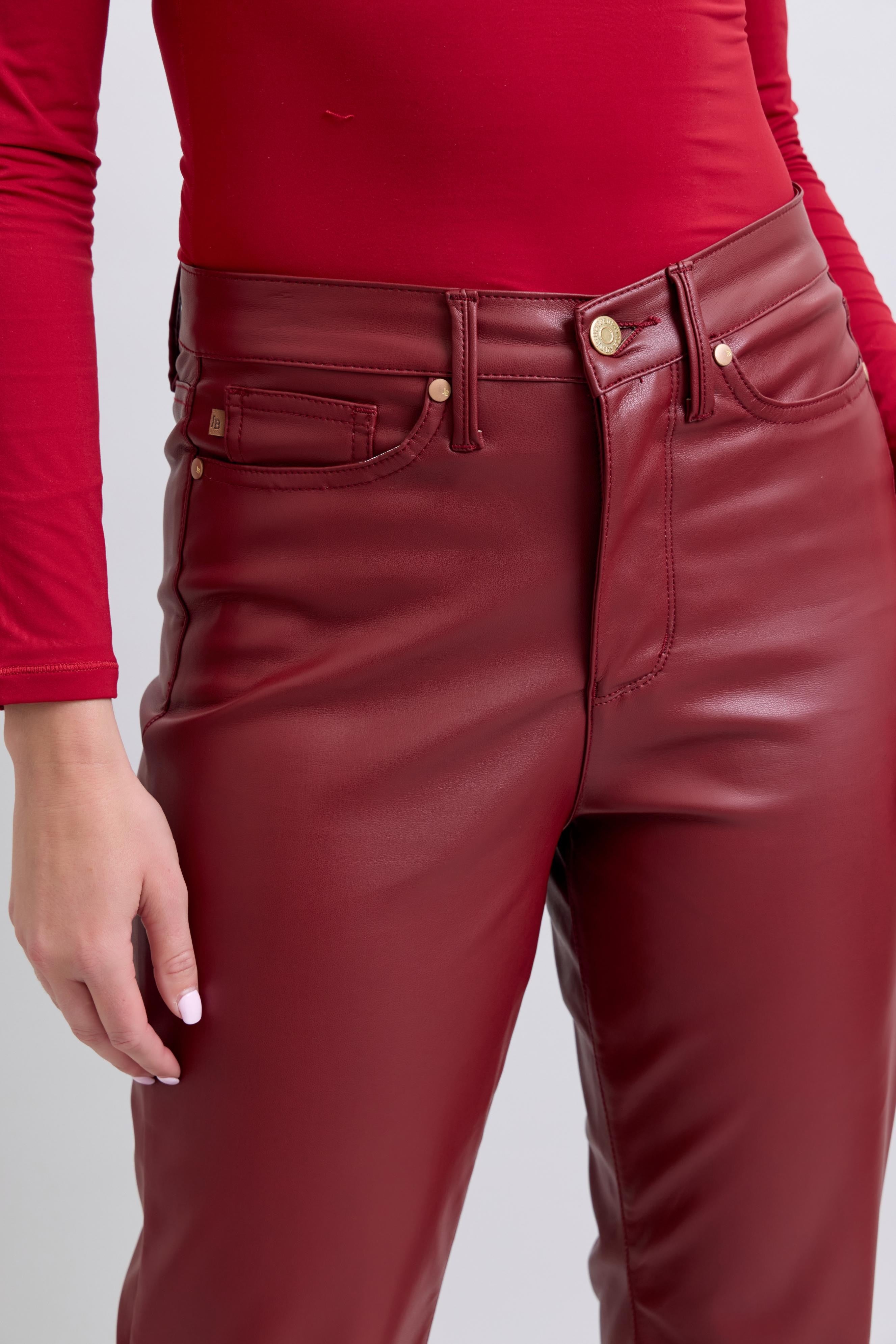 Judy Blue Maroon High Waisted Tummy Control Straight