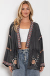 Bluevelvet Embroidered Washed Denim Duster