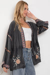 Bluevelvet Embroidered Washed Denim Duster