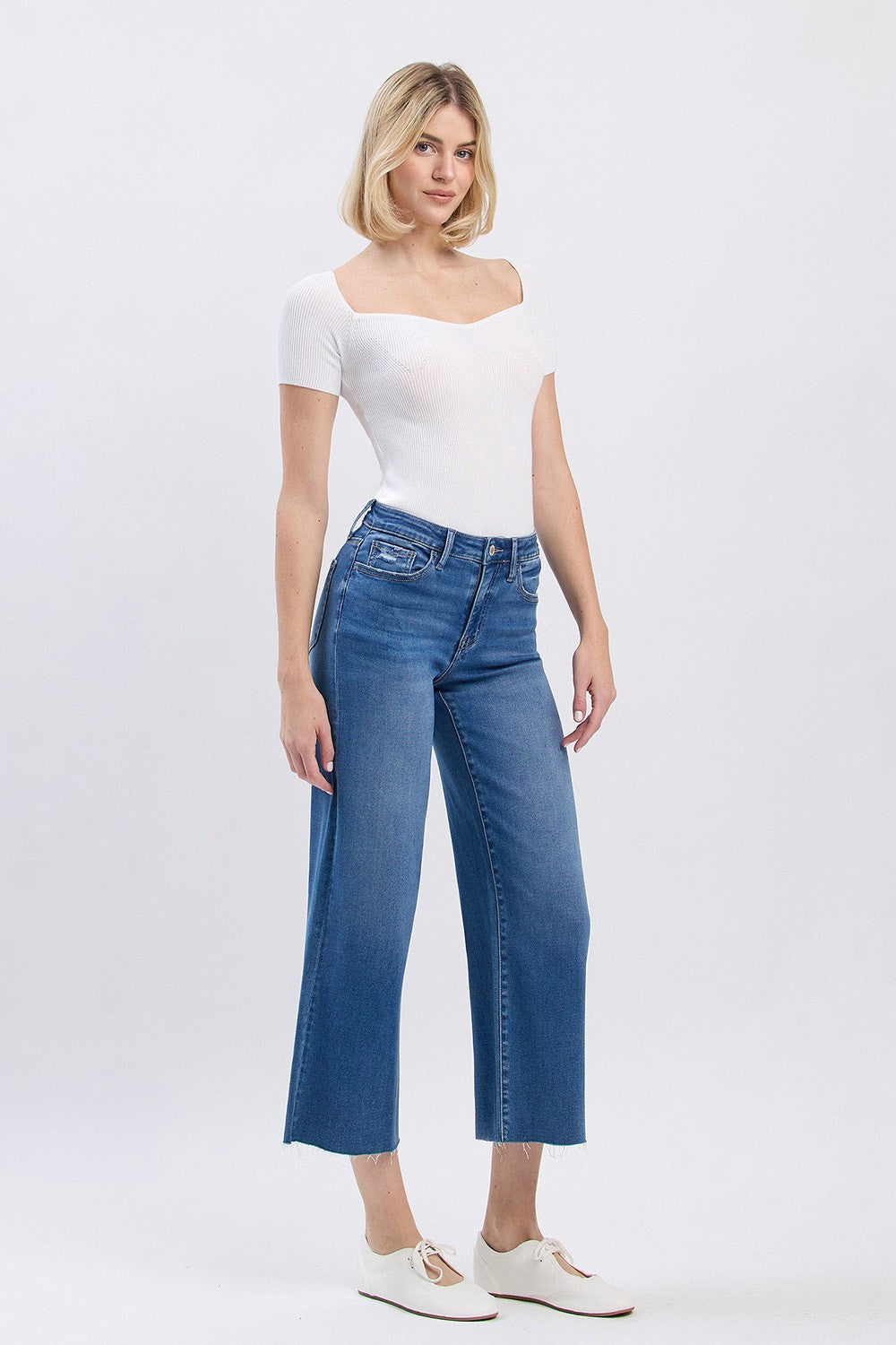 Vervet High Rise Super Soft Slim Wide Crop