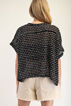 eesome multicolored Stripe Knit Short Sleeve Top