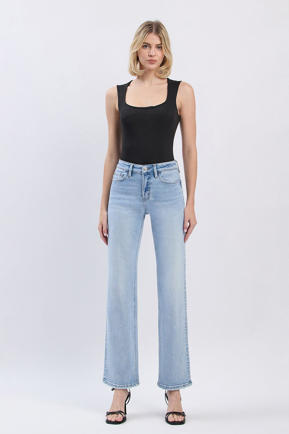 Lovervet High Rise Slim Wide Leg Jeans