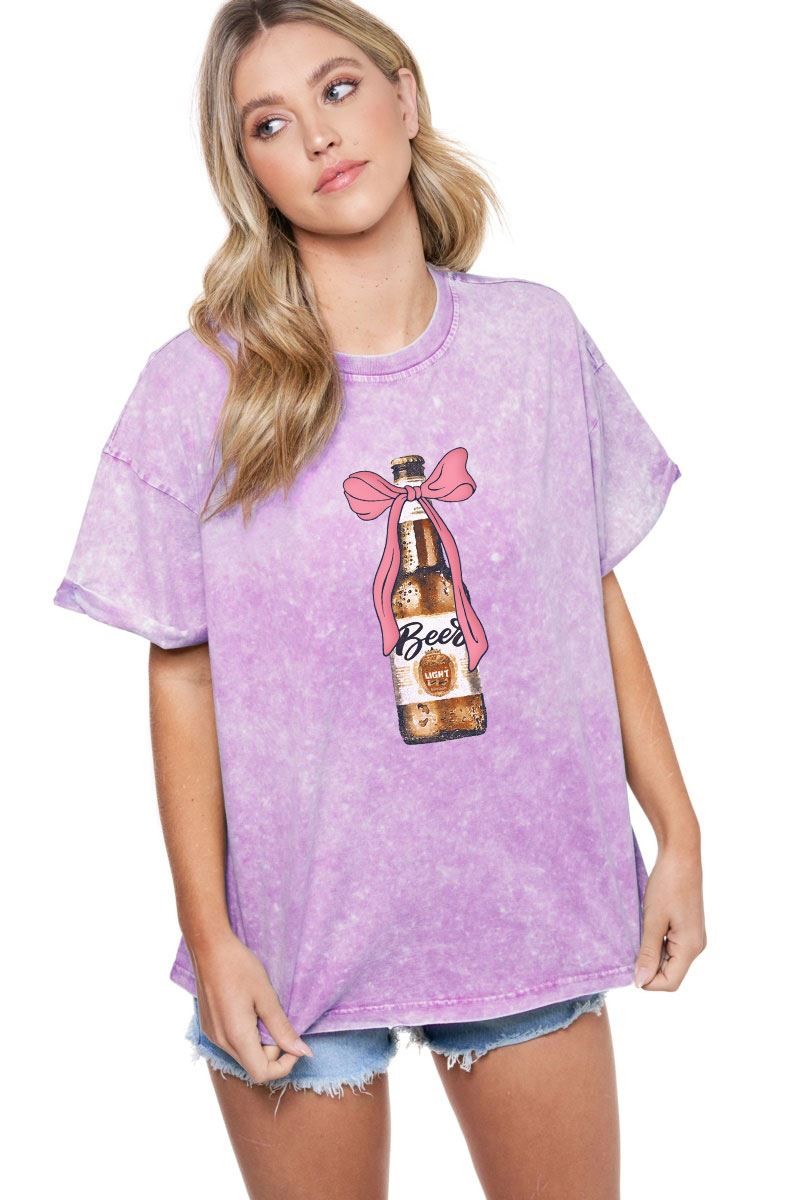Zutter Puff Coquette Bow Beer Graphic Tee