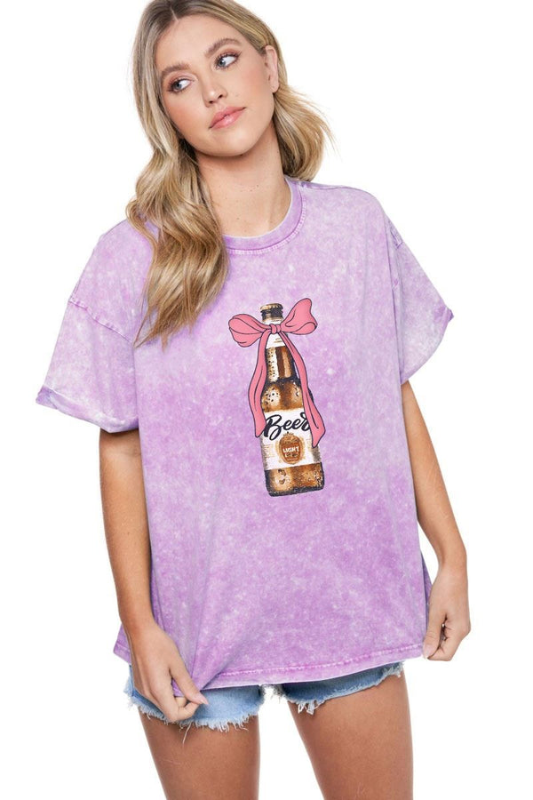 Zutter Puff Coquette Bow Beer Graphic Tee