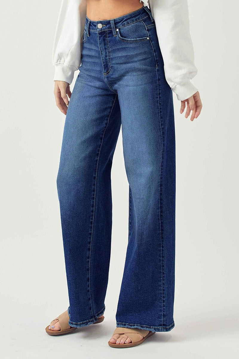 Risen Jeans High Rise Wide Flare Basic Jeans