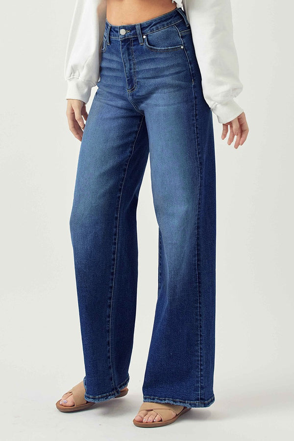 Risen Jeans High Rise Wide Flare Basic Jeans
