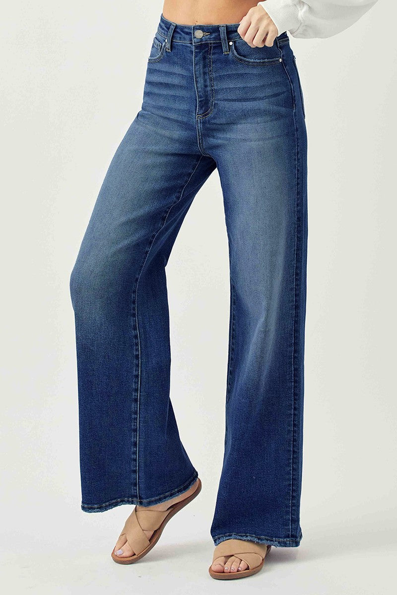 Risen Jeans High Rise Wide Flare Basic Jeans