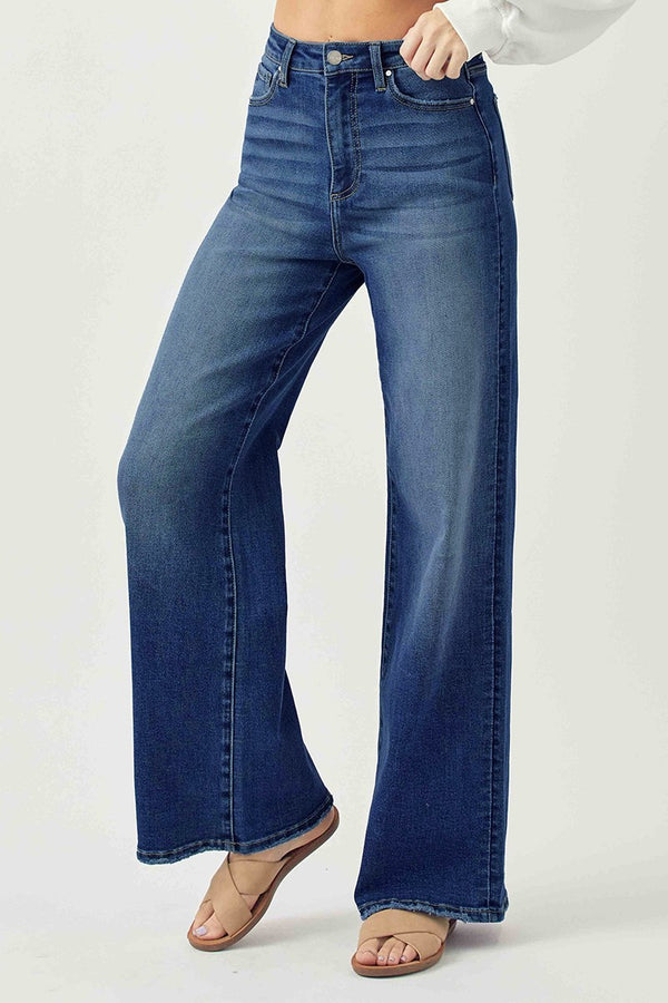 Risen Jeans High Rise Wide Flare Basic Jeans