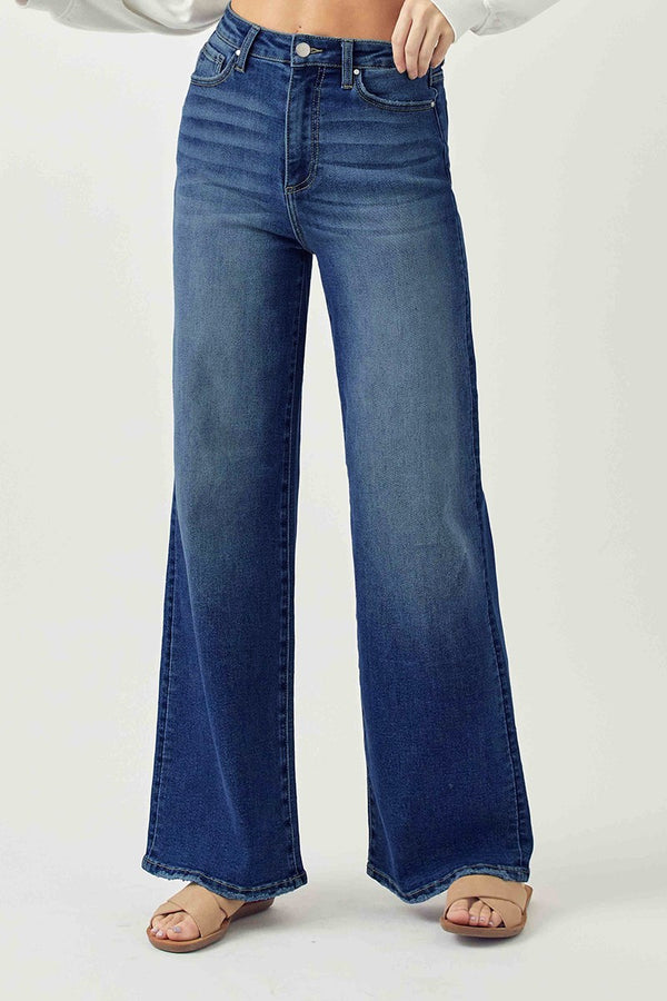 Risen Jeans High Rise Wide Flare Basic Jeans