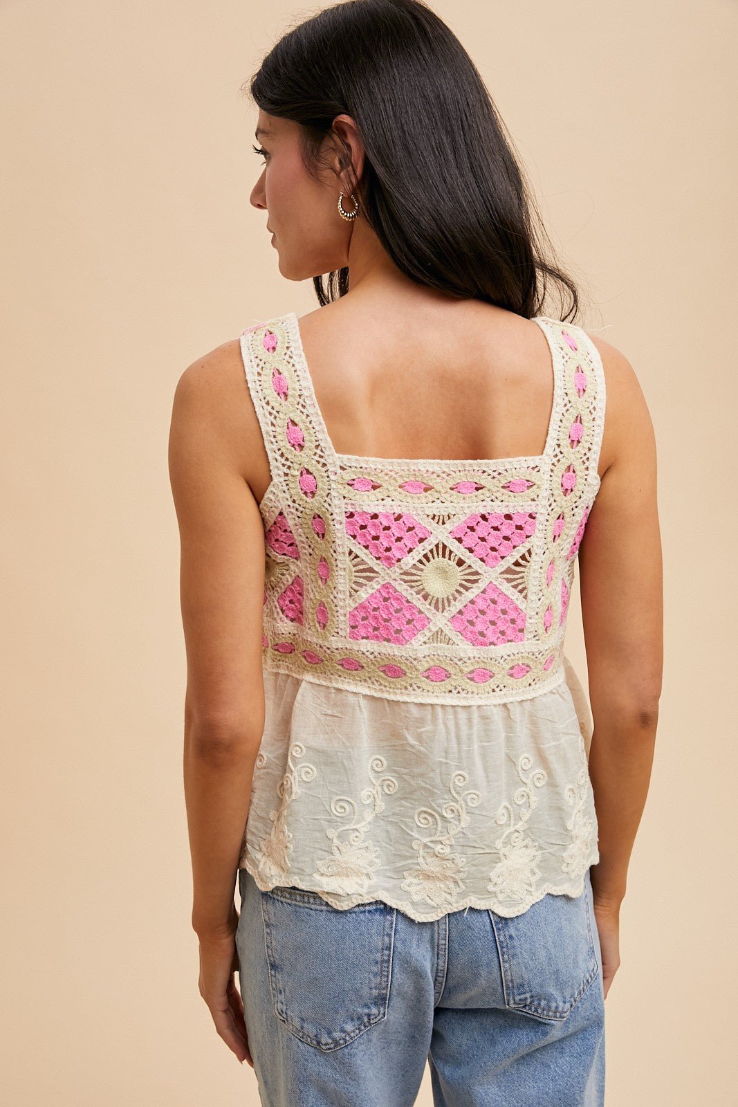 Boho Babe Tank - Blush & Cactus